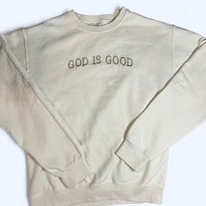 Jerzees Women's Cream God is Good sweatshirt